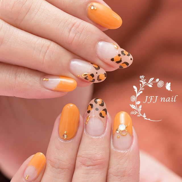 橘子豹紋-1.jpg - 冬。ネイル