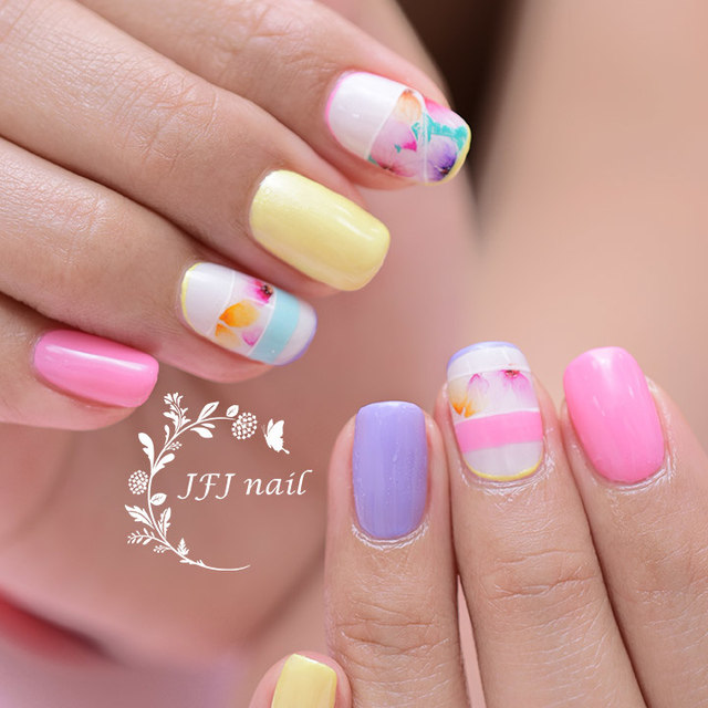 Watercolor Flower-2.jpg - Colorful Nail 彩色作品