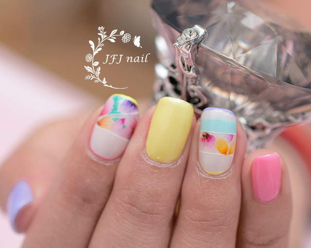Watercolor Flower-3.jpg - Colorful Nail 彩色作品