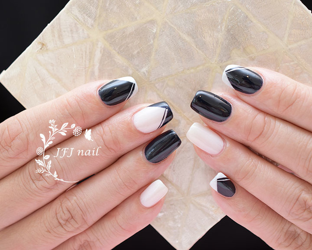 モノトーンフレンチ-1.jpg - 唯美法式 French Nail